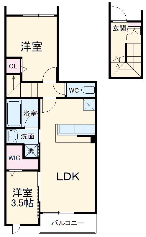 メゾン大島3(2LDK/2階)の間取り写真