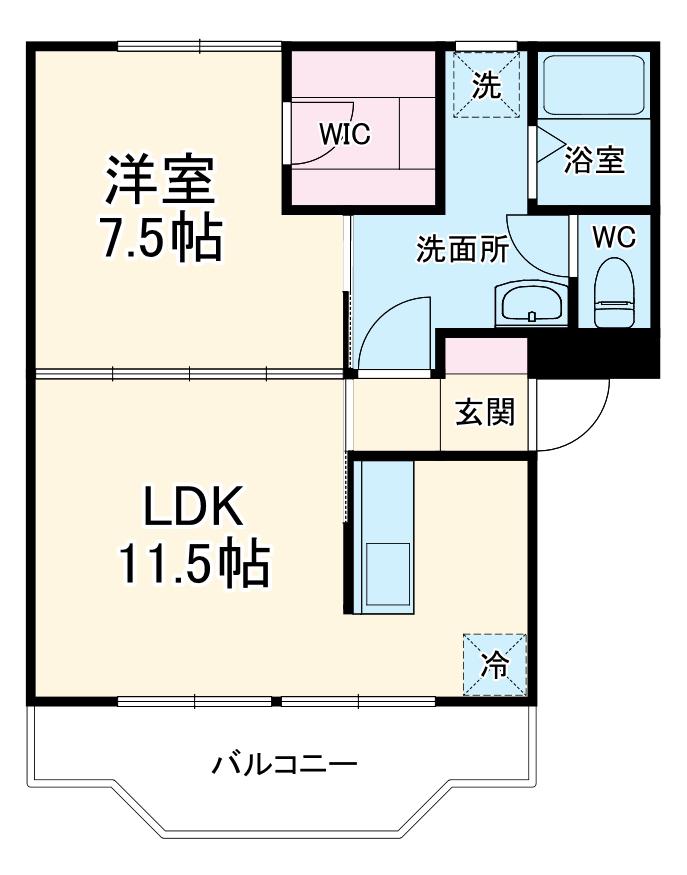 マンション司(1LDK/3階)の間取り写真