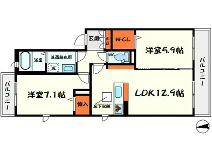 ピノ ビエント(2LDK/1階)の間取り写真
