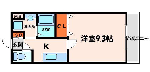 アンブランシェ(1K/3階)の間取り写真