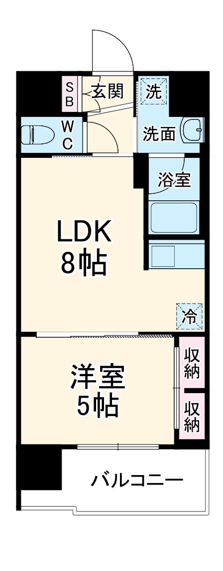 スワンズシティ中之島クロス(1LDK/7階)の間取り写真