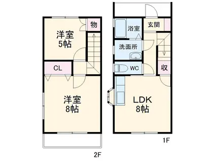 テラスハウスマコト(2DK)の間取り写真