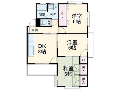ドミール92(3DK/2階)の間取り写真
