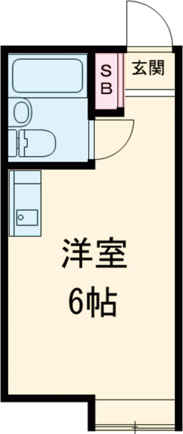 ハイツこもも三軒茶屋(ワンルーム/2階)の間取り写真