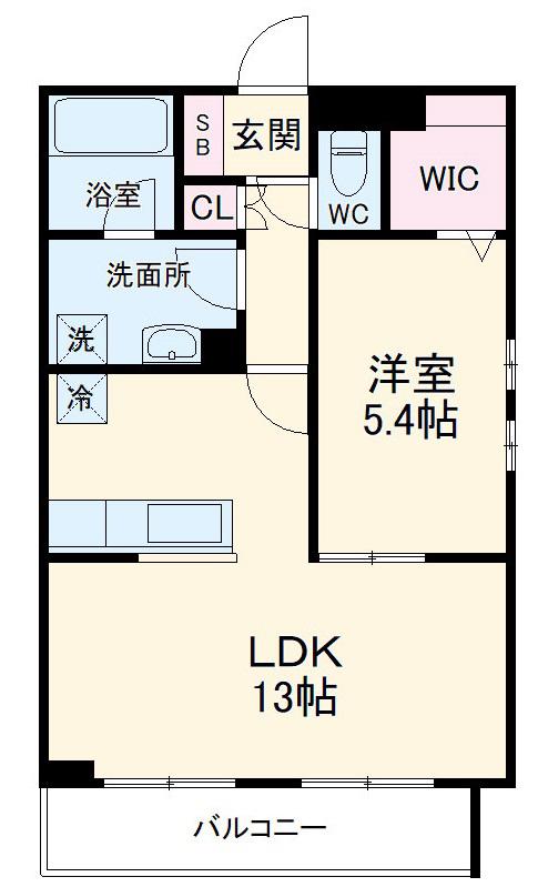 シェール ブラン(1LDK/2階)の間取り写真