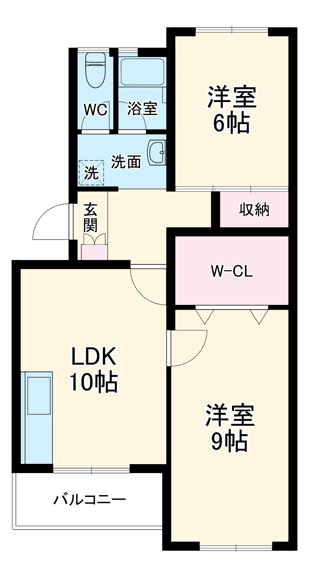 コーポラスいいだ(2LDK/2階)の間取り写真