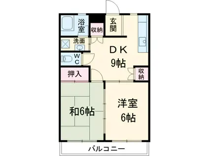 アモー藤が丘(2DK/2階)の間取り写真