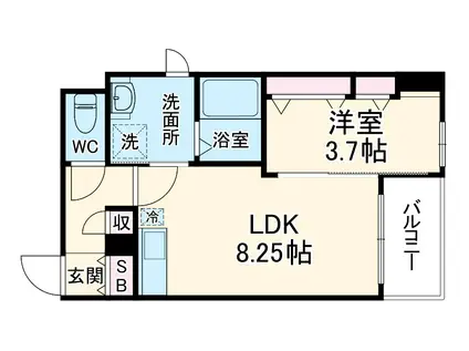 コンフォート松ヶ枝I(1LDK/3階)の間取り写真
