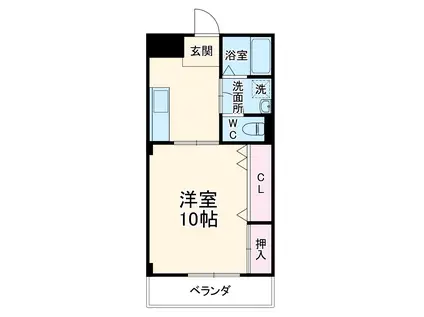 プレステージ明下(1K/2階)の間取り写真