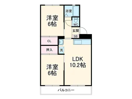 マンション大丸(2LDK/3階)の間取り写真