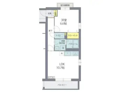 グリーンヒルズ ウエストⅠ(1LDK/4階)の間取り写真