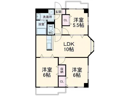 コメルス V(3LDK/2階)の間取り写真
