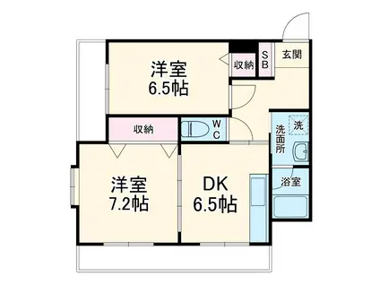 千本ウエストコープ(2DK/2階)の間取り写真