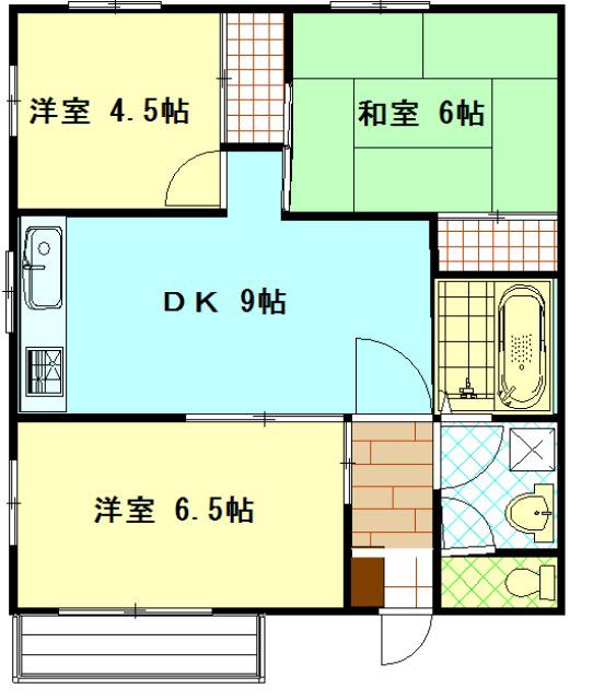 不二ハイツ(3DK/3階)の間取り写真