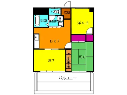 ハイツ白井(3DK/3階)の間取り写真