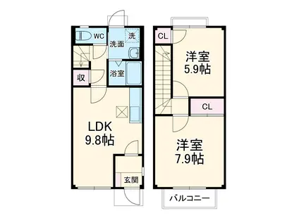 Sun Garden ぴの(2LDK)の間取り写真