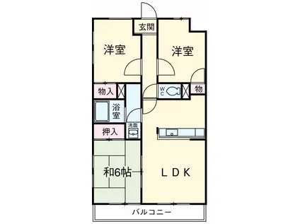 アクティー2(3LDK/2階)の間取り写真