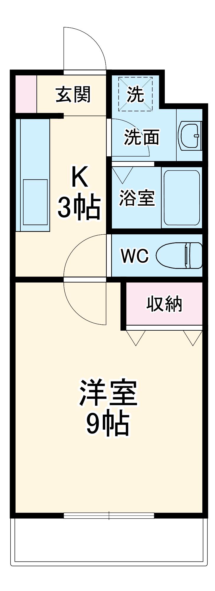 サジタリアス高丘(1K/3階)の間取り写真
