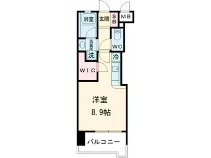 アクタス福岡県庁前グランネクスト(ワンルーム/13階)の間取り写真