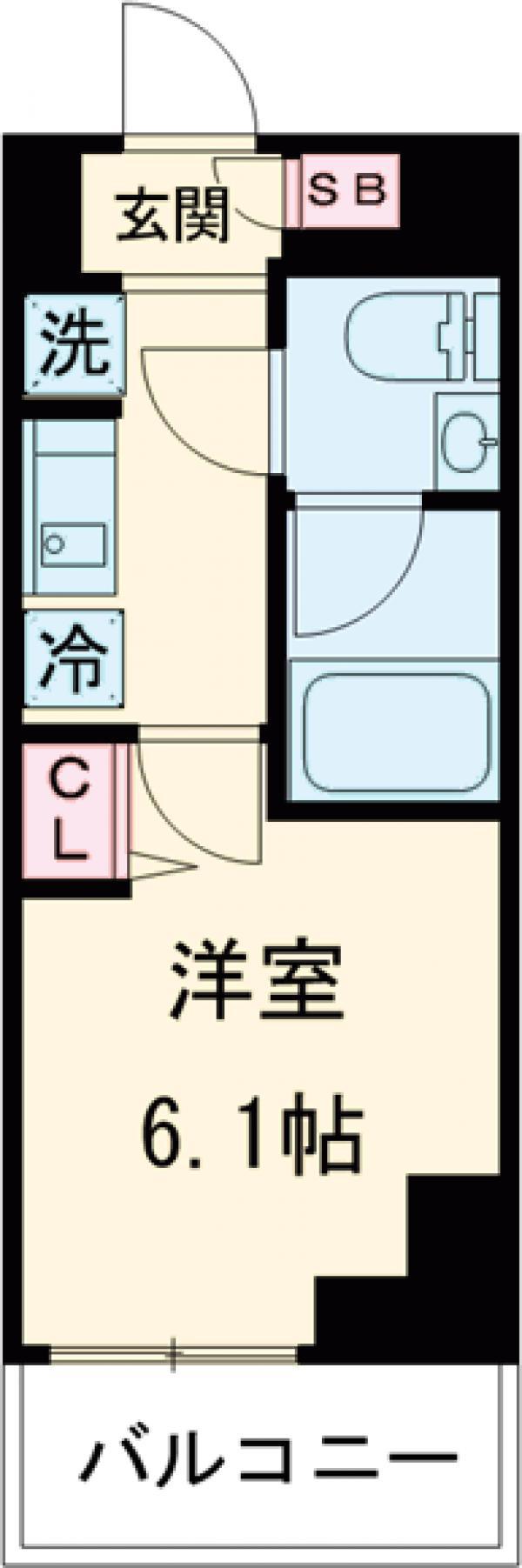 SHOKEN RESIDENCEお花茶屋(1K/3階)の間取り写真