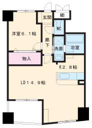 プロシード新瑞橋(1LDK/5階)の間取り写真