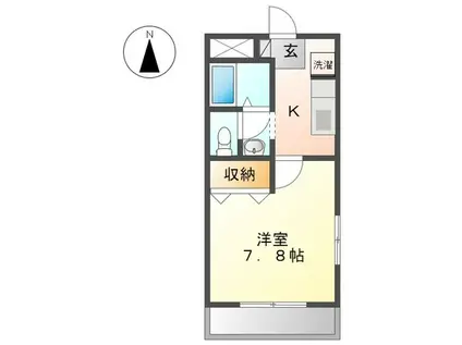 モンヴェール(1K/2階)の間取り写真