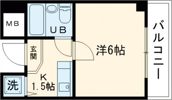 サンマンション加守(1K/3階)の間取り写真
