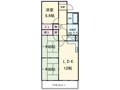 ベルビレッジ上汐田(3LDK/4階)の間取り写真
