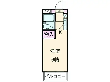 パレ・ドール八王子2(ワンルーム/1階)の間取り写真