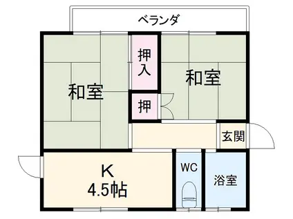 シブヤアパート W(2K/1階)の間取り写真