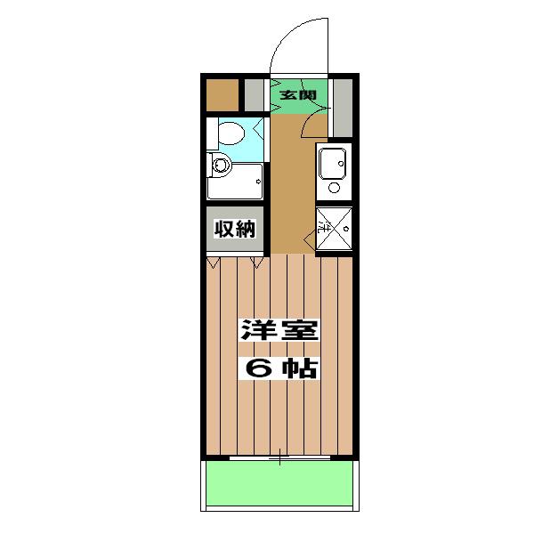 ハイライフ西ノ岡(1K/3階)の間取り写真