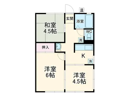 南横川ユングフラウ(3K/1階)の間取り写真