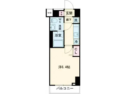 メインステージ北千住5(1K/6階)の間取り写真