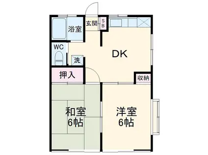 金光都ハイツ(2DK/2階)の間取り写真