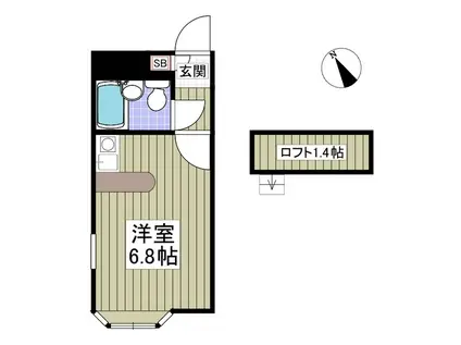 ベルピア鴻巣第7(ワンルーム/2階)の間取り写真