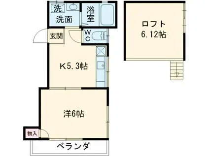 アヴェイラ・朝霞(1K/2階)の間取り写真