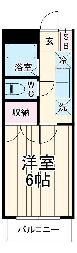 アヴィオンⅠ(1K/2階)の間取り写真