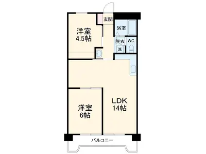 田園ドミール(2LDK/2階)の間取り写真