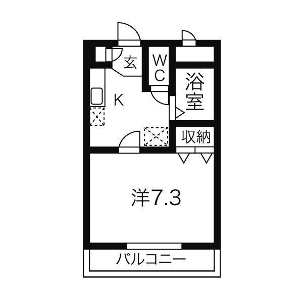 ブルーハイツ(1K/2階)の間取り写真
