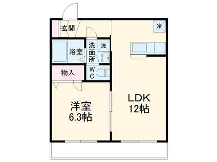 PEAR PARK3(1LDK/2階)の間取り写真