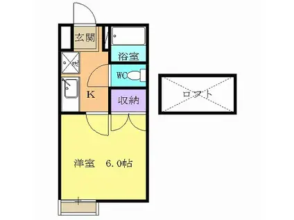 戸崎ハイツ(1K/2階)の間取り写真