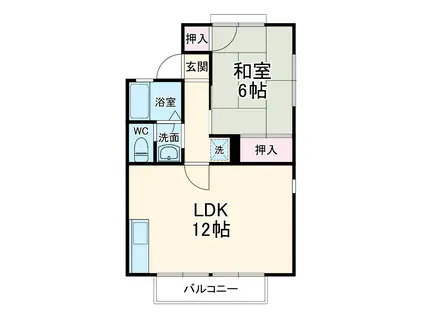 リュミエールA(1LDK/2階)の間取り写真