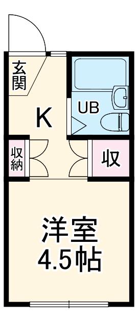 アーバンリゾート3号館(1K/2階)の間取り写真