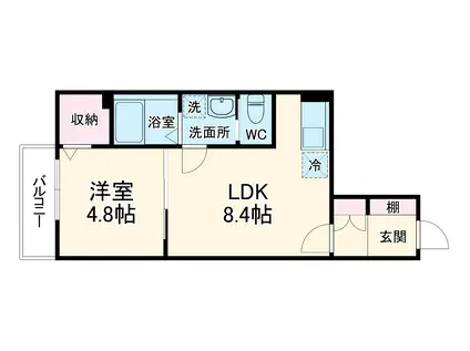 グランダ千葉(1LDK/1階)の間取り写真