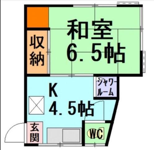 白馬荘(1K/1階)の間取り写真