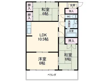 アビタシオンOHNO(3LDK/1階)の間取り写真