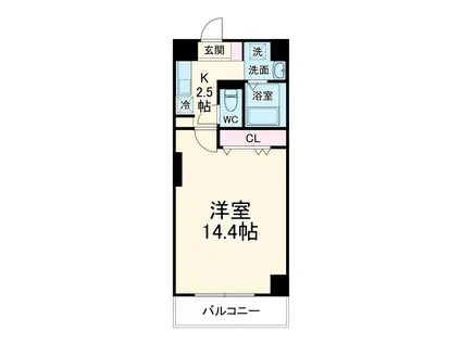 グリーンハイツ 北口(1K/6階)の間取り写真