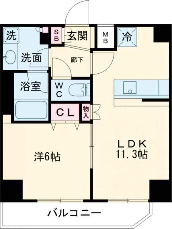 メインステージ北千住Ⅶ(1LDK/2階)の間取り写真