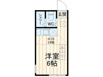 能見台アンネリーゼ(ワンルーム/2階)の間取り写真