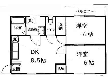 アーバン浦安(2DK/2階)の間取り写真